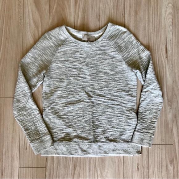 LOFT Sweaters - LOFT Metallic Thread Sweatshirt with Side Zip